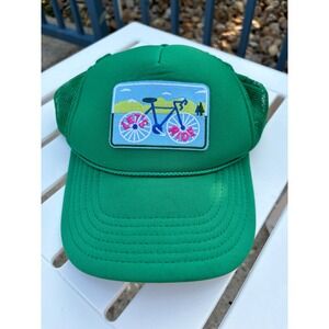 Otto Collection Green Lets Ride Bicycle Patch Trucker Hat Mesh Snapback Cap